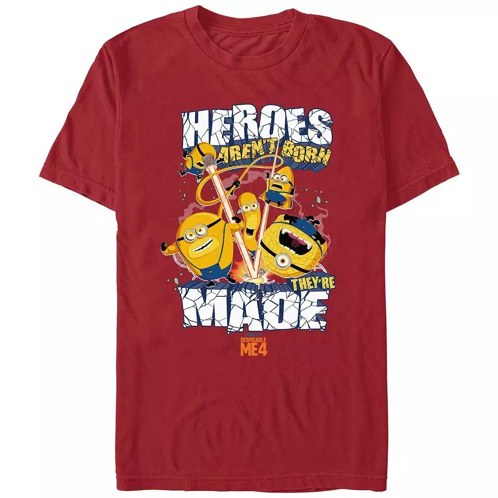Men's Despicable Me 4 Heroes Aren't Born They're Made Graphic Tee, Size: XXL, Red Product Image