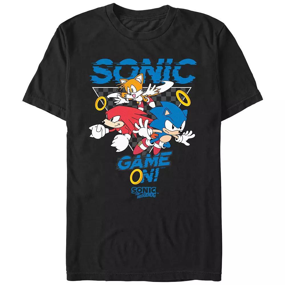 Men's Sonic The Hedgehog Game On Graphic Tee, Size: XL, Black Product Image