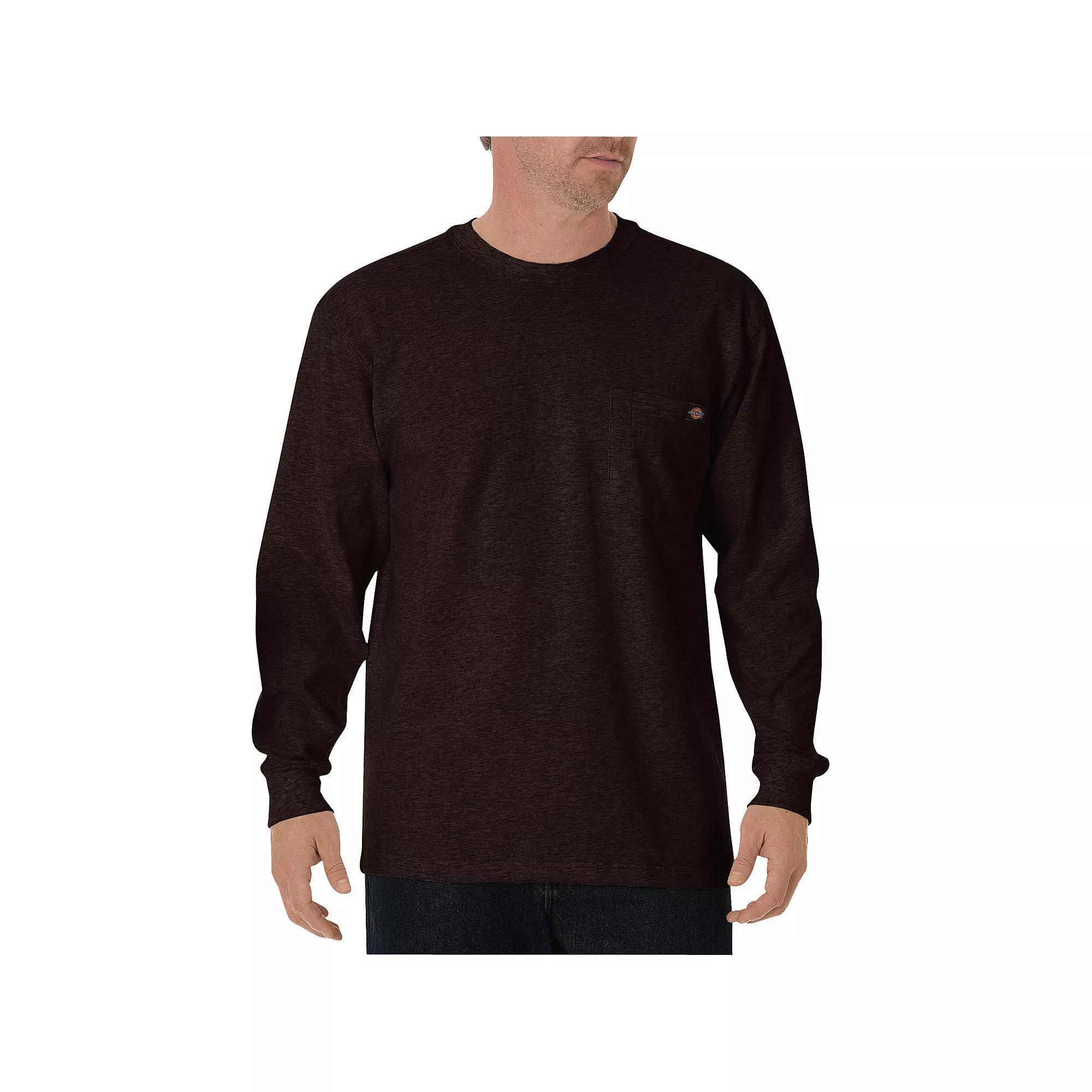 Men's Dickies Heavyweight Crewneck Long Sleeve Tee, Size: XL, Brown Product Image