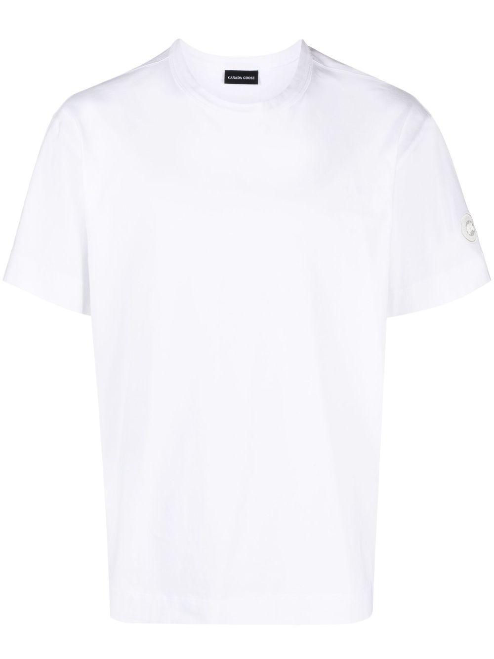 CANADA GOOSE Logo-patch Cotton T-shirt In White Product Image