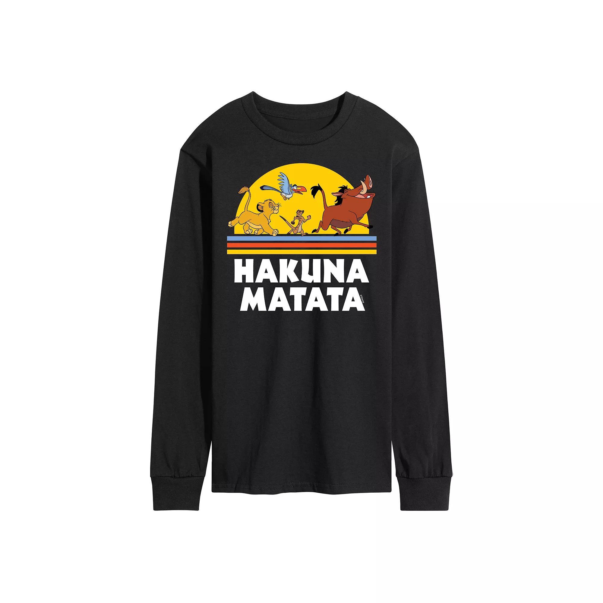 Disneys The Lion King Mens Hakuna Matata Sunset Long Sleeve Graphic Tee Product Image