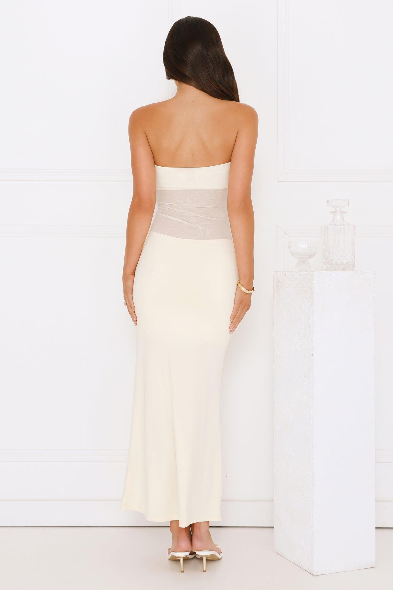 Cherry Glaze Strapless Maxi Dress Yellow Product Image