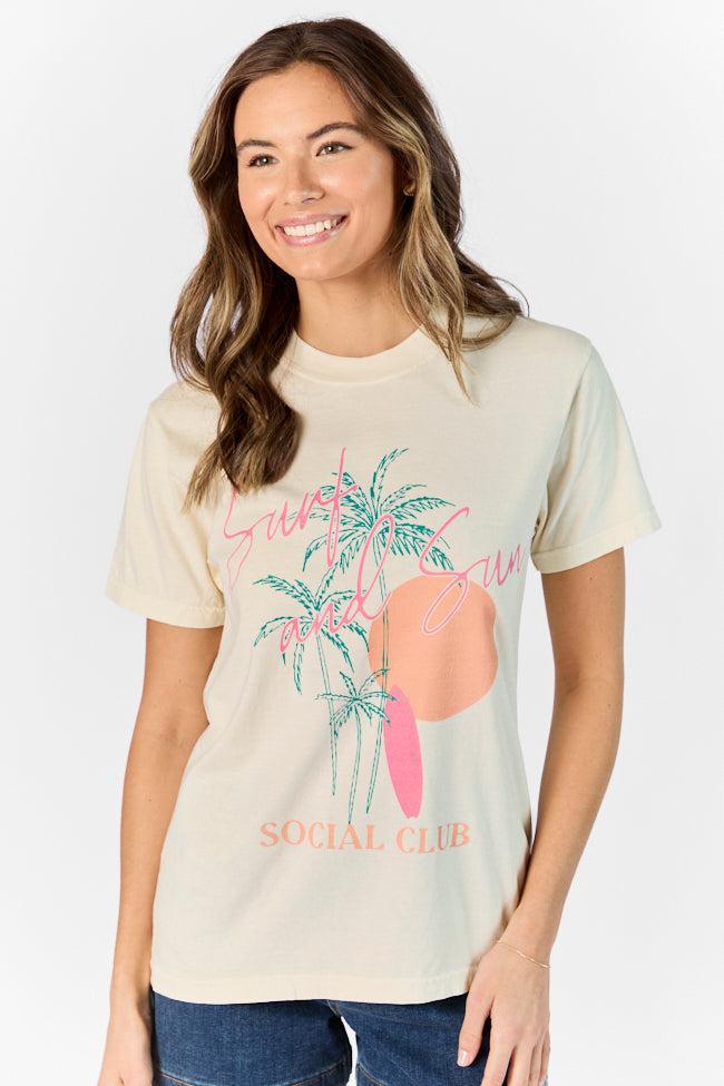 Surf & Sun Club Ivory Comfort Color Graphic Tee Product Image