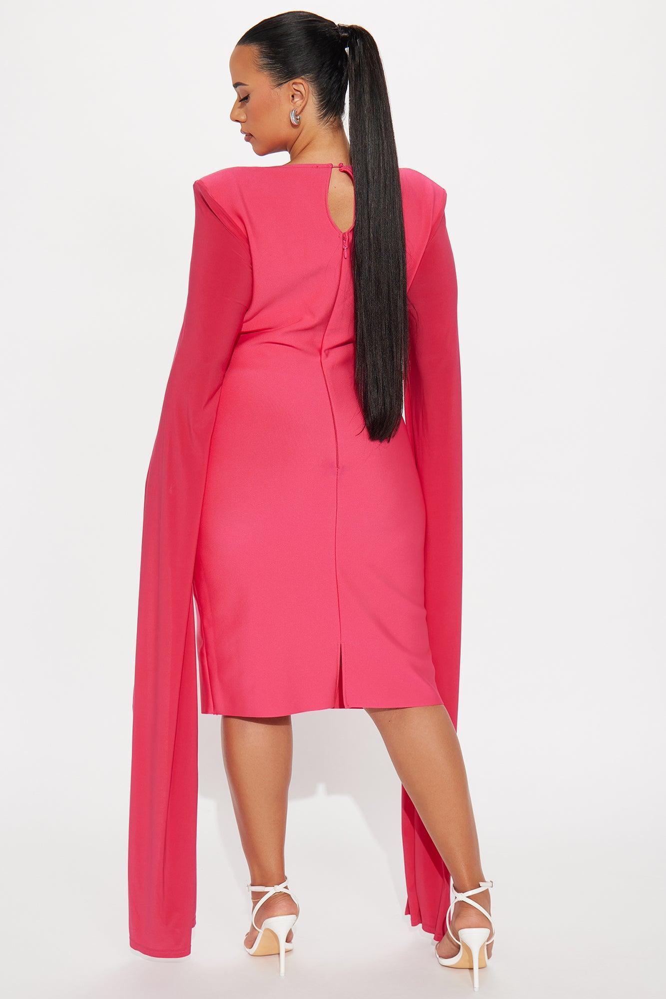 Mindset Is Everything Bandage Midi Dress - Hot Pink Product Image