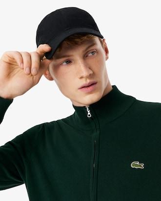 Zipped High Neck Cotton Sweater Product Image