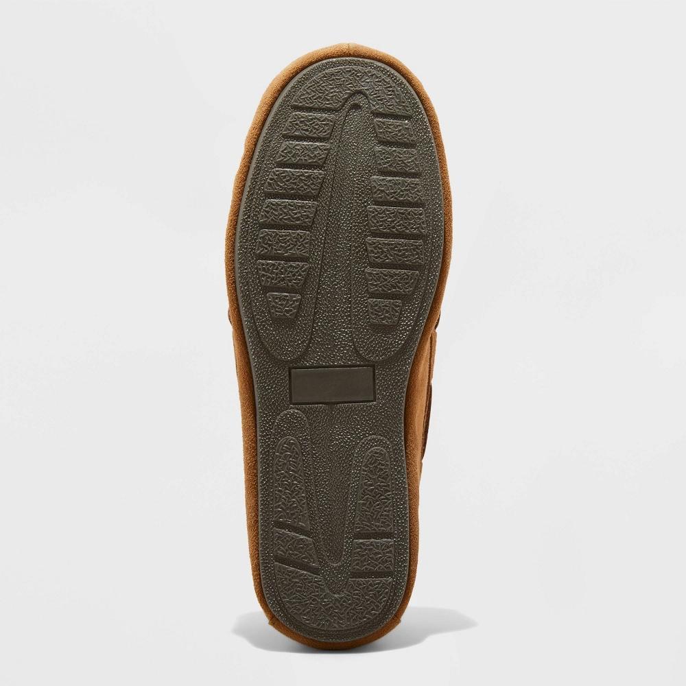 Men's Topher Moccasin Slippers - Goodfellow & Co™ Chestnut 12: Indoor/Outdoor Sole, Breathable Suede Product Image