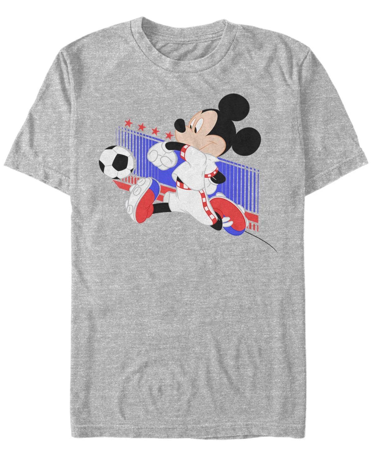 Disney's Mickey Mouse Croatia Soccer Uniform Portrait Men's Tee, Size: Large, Athletic Grey Product Image