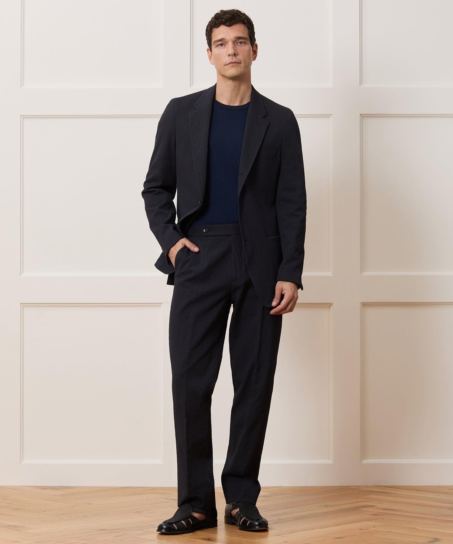 Italian Seersucker Side Tab Trouser Product Image