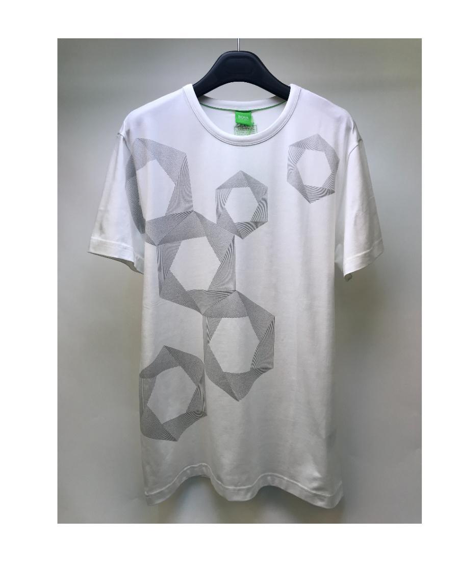 HUGO BOSS Round-necked T-shirt In Gray Product Image