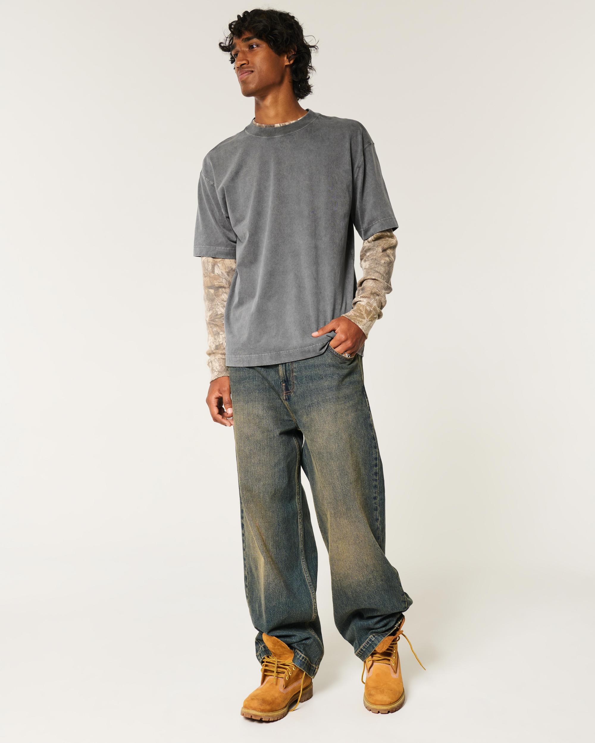 Boxy Heavyweight Washed Crew T-Shirt Product Image