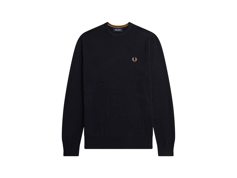 Fred Perry classic crew neck sweater in black Product Image