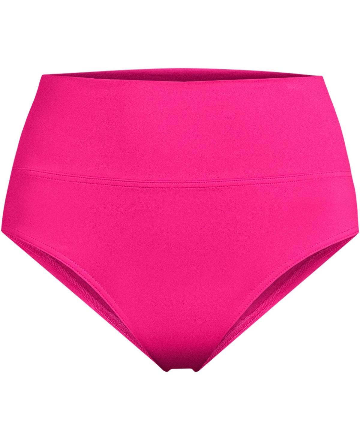 Women's Lands' End Chlorine Resistant Fold Over High Waisted Bikini Bottoms, Size: 8, Egret White Product Image