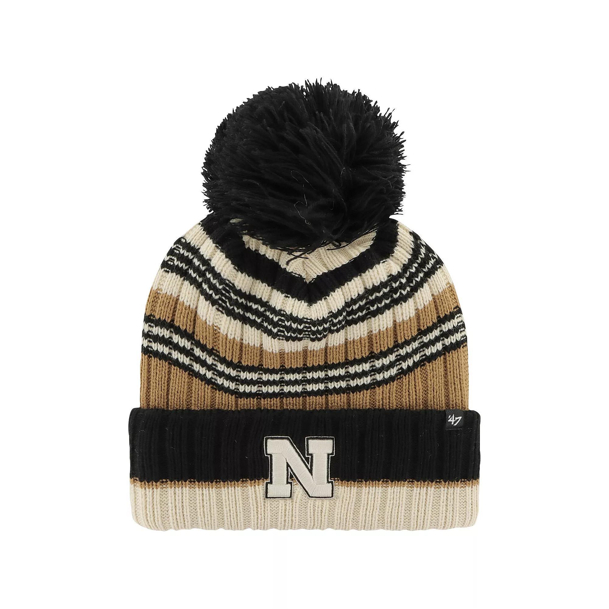 Womens 47 Khaki Nebraska Huskers Barista Cuffed Knit Hat with Pom Product Image