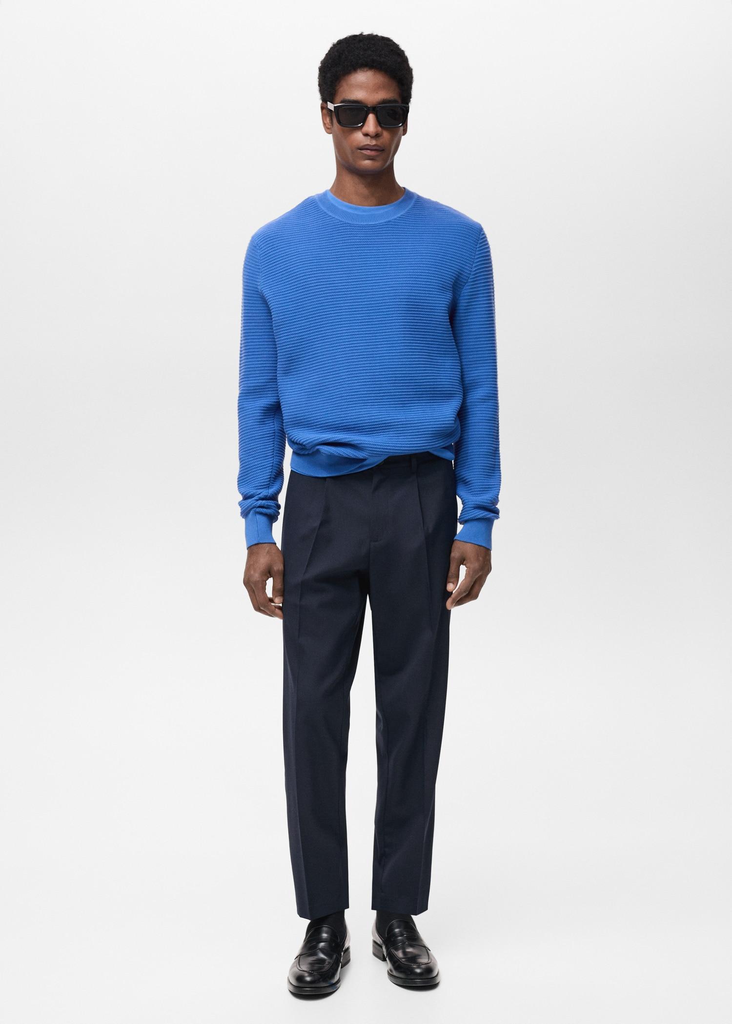 100% cotton braided sweater - Men | MANGO USA Product Image