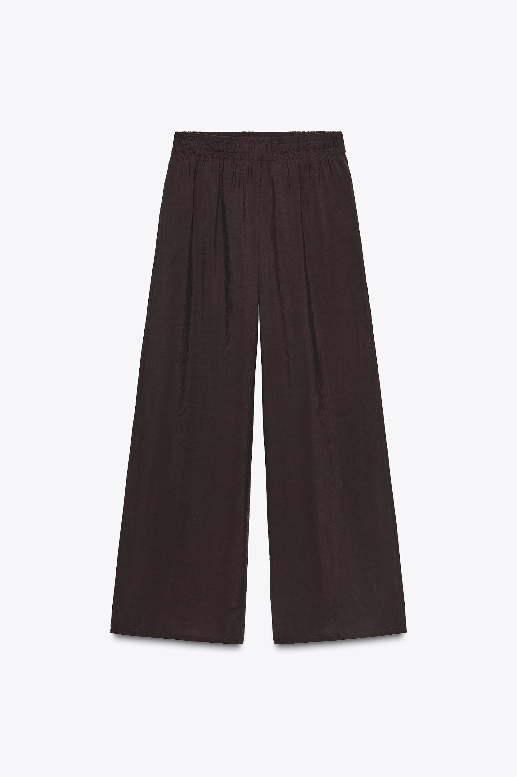 WIDE LEG ELASTIC WAIST PANTS Product Image