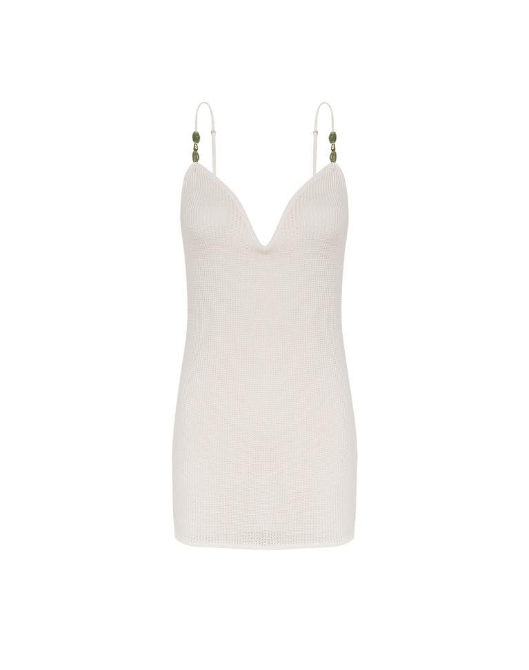 Knit Stone Short Dress - Off White Product Image