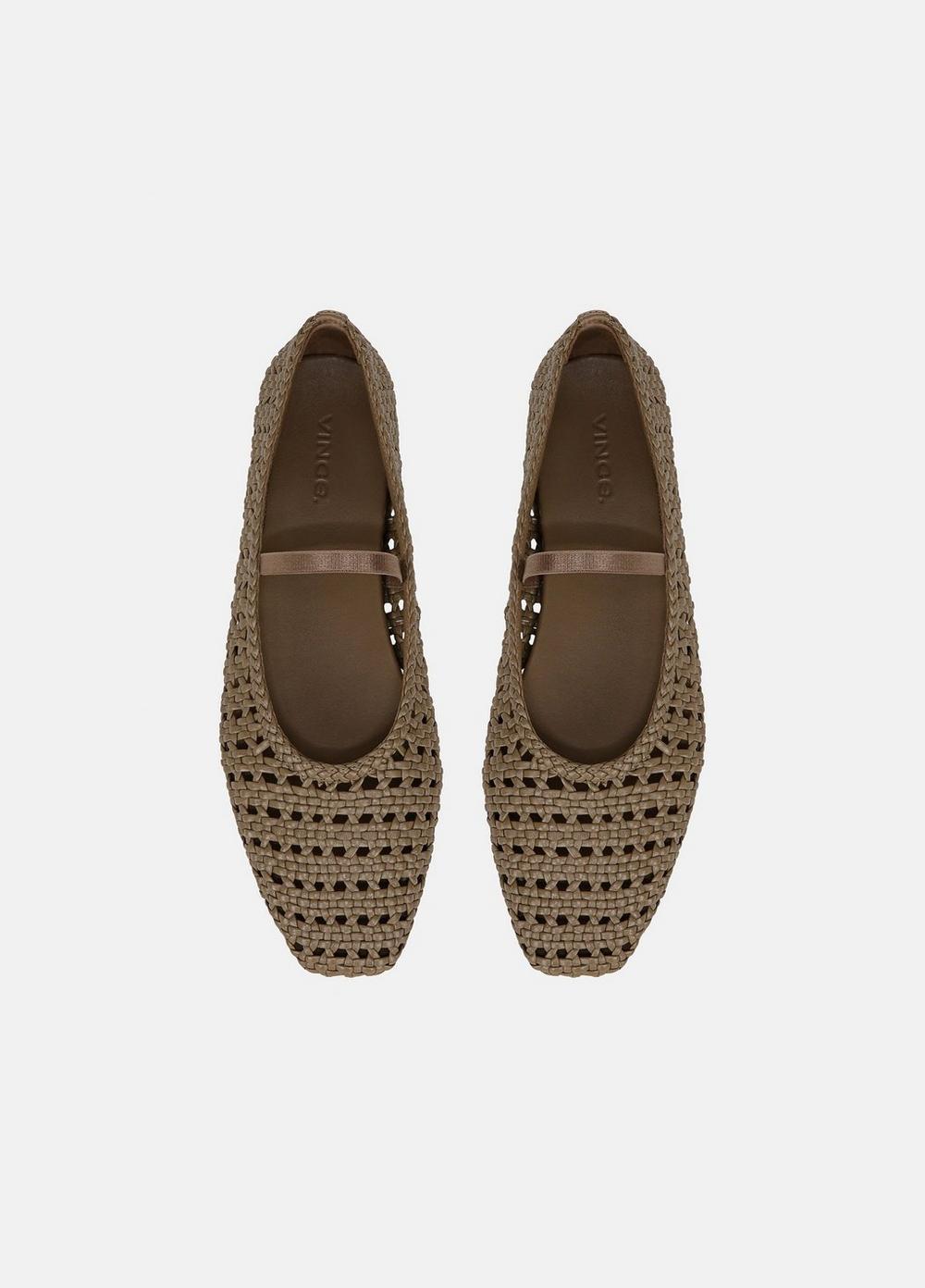 Womens Vivian Leather Mary Jane Flat, White, Size 5 Vince Product Image