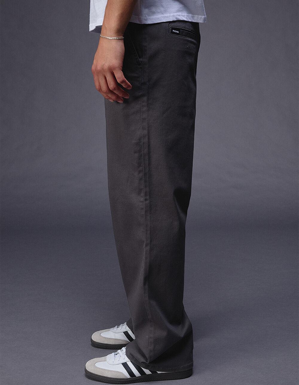 RSQ Mens Loose Fit Stretch Chino Pants - CHARCOAL Product Image