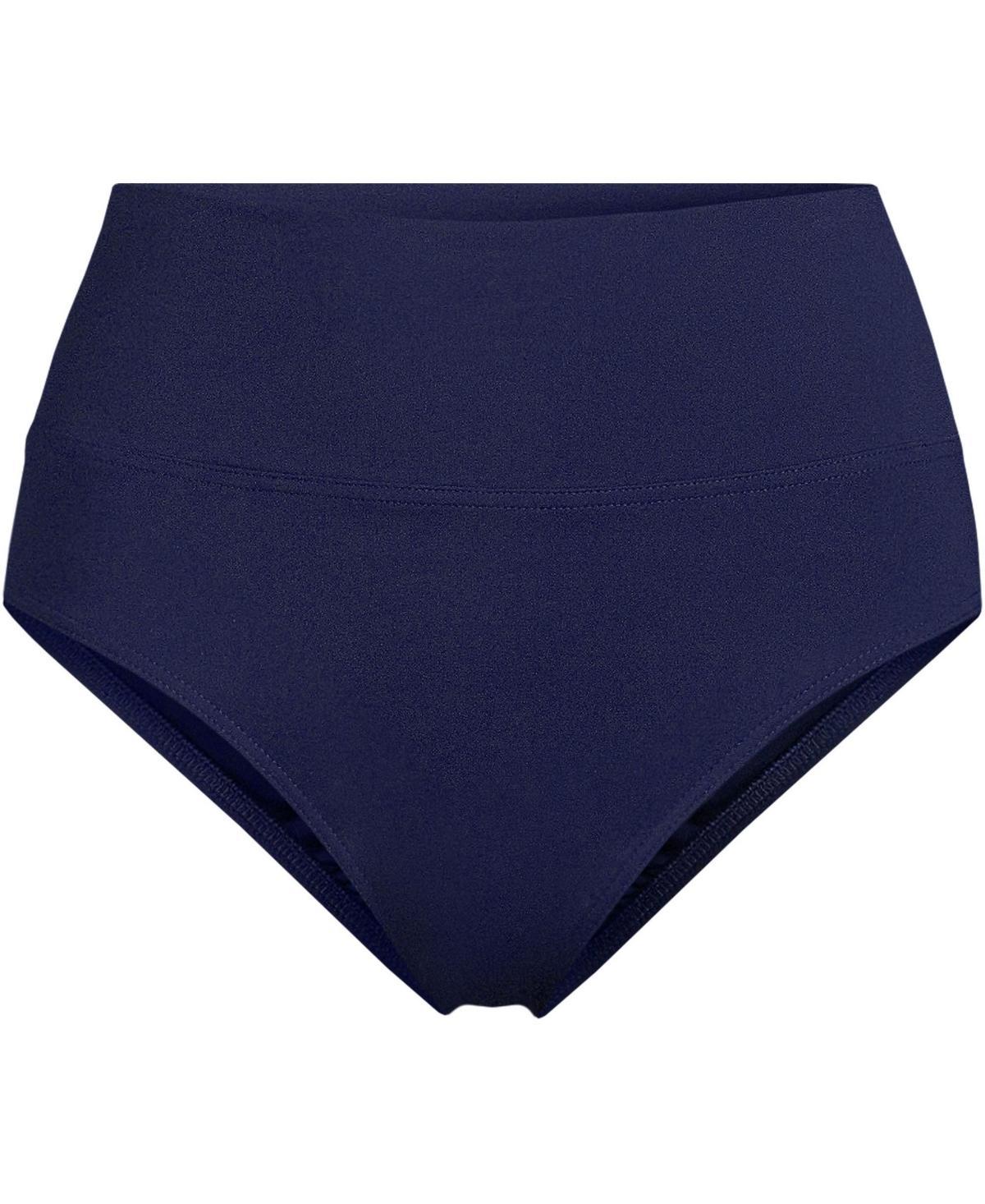 Women's Lands' End Chlorine Resistant Fold Over High Waisted Bikini Bottoms, Size: 8, Egret White Product Image