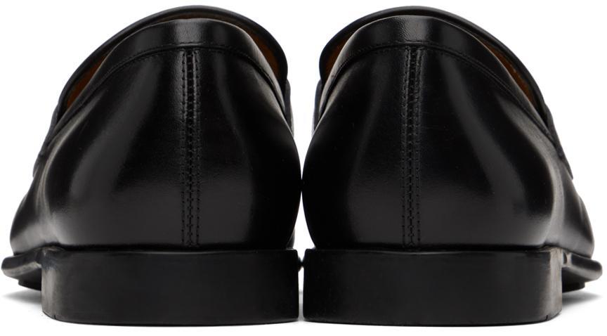 FERRAGAMO Black Gancini Ornament Loafers In Nero New Biscotto Product Image