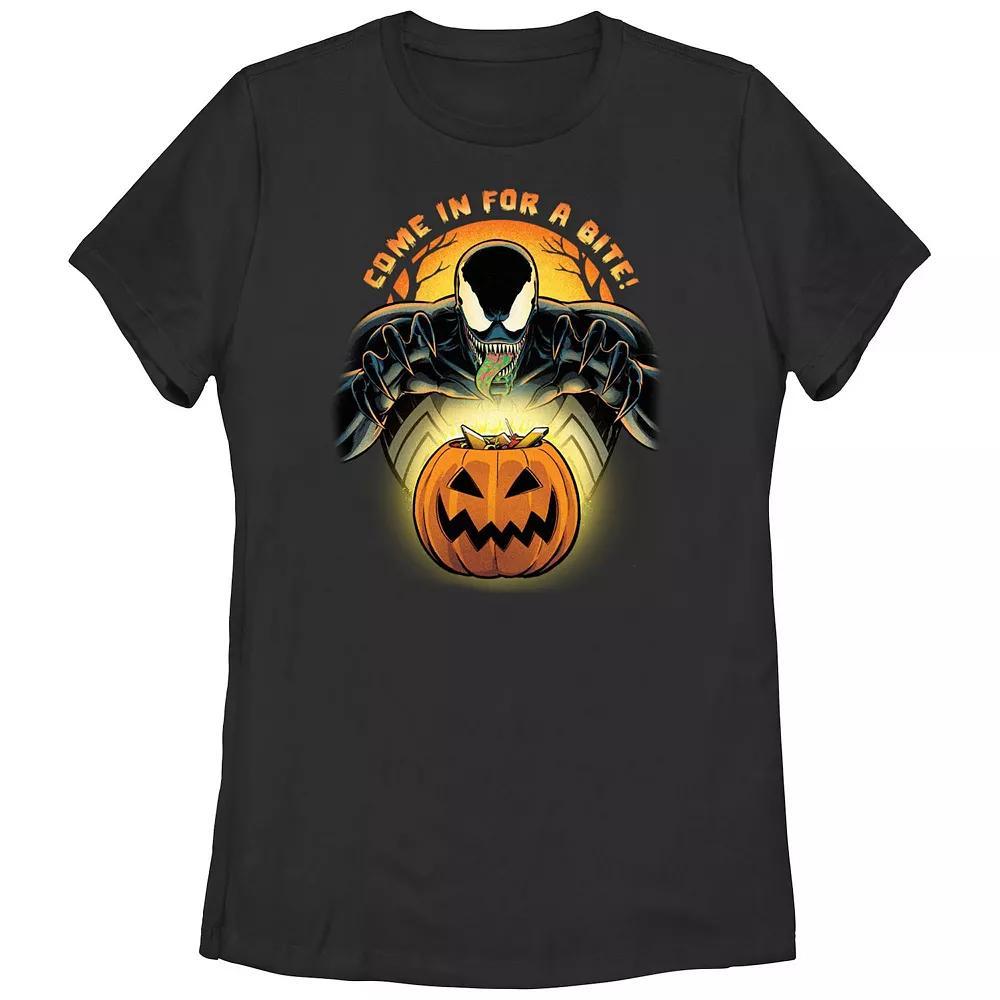 Juniors' Marvel Spider-Man Venom Come In For A Bite Graphic Tee, Girl's, Size: XL, Black Product Image