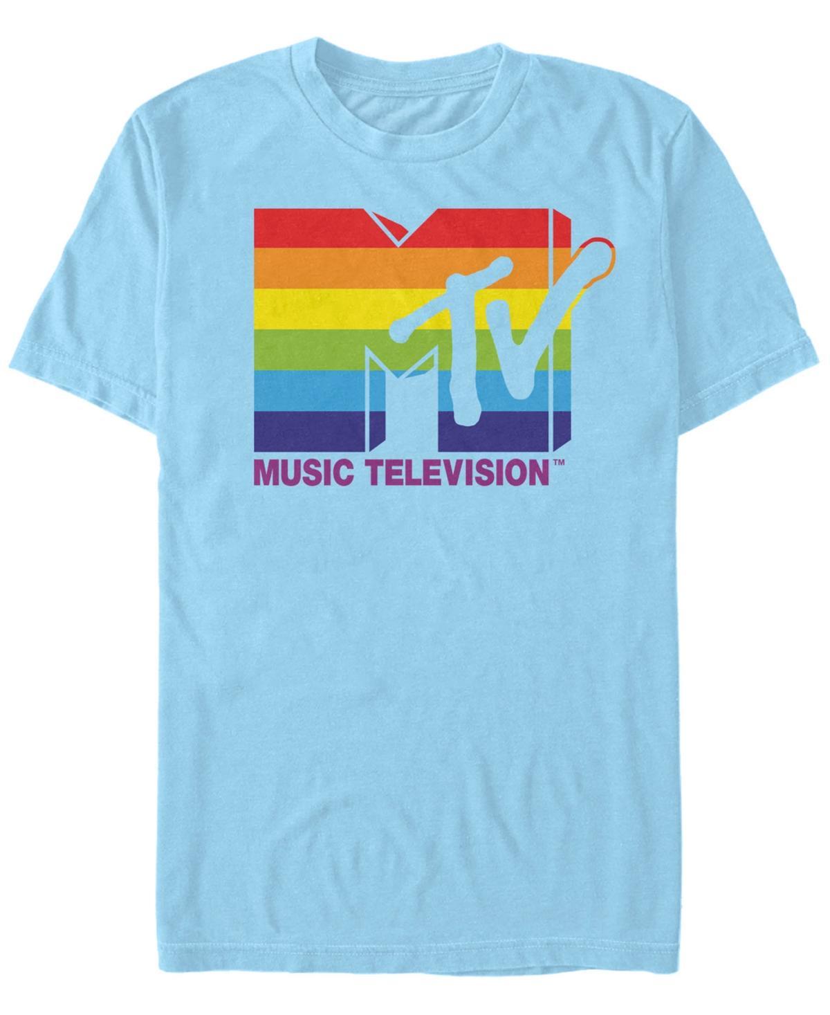 Mens MTV Rainbow Striped Logo Tee Product Image