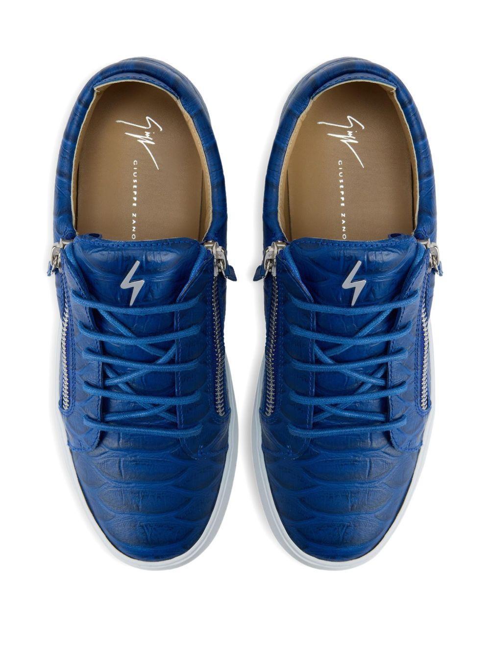 Frankie crocodile-effect zip sneakers Product Image