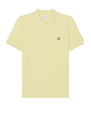 Maison Kitsune Fox Head Patch Regular Polo in Yellow Product Image