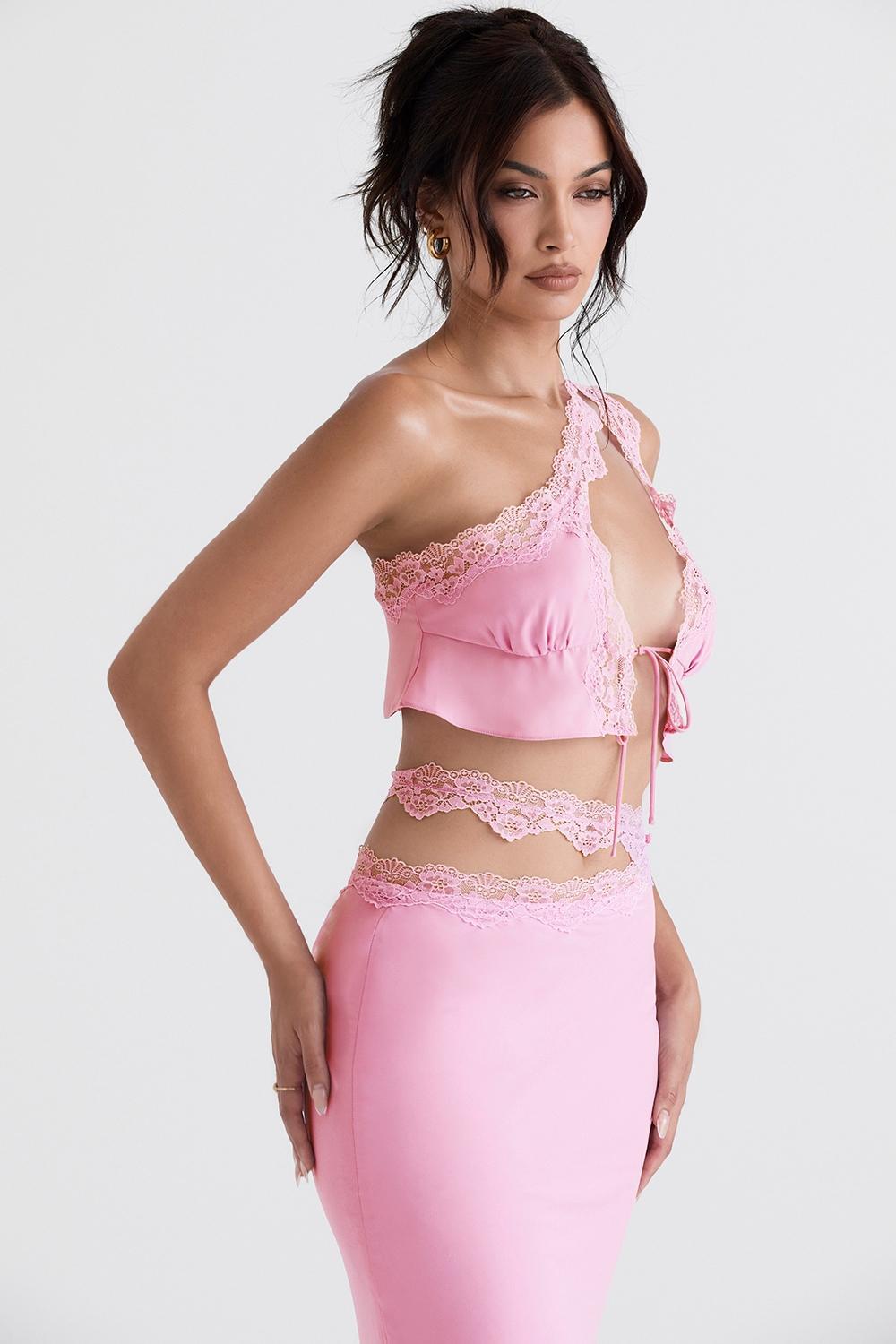 Lorena  pink floaty cropped top - sale Product Image