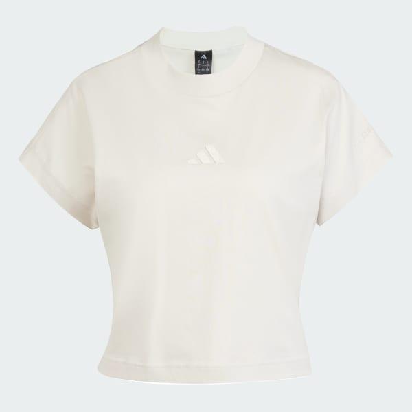adidas ALL SZN Tee Beige M Womens Product Image