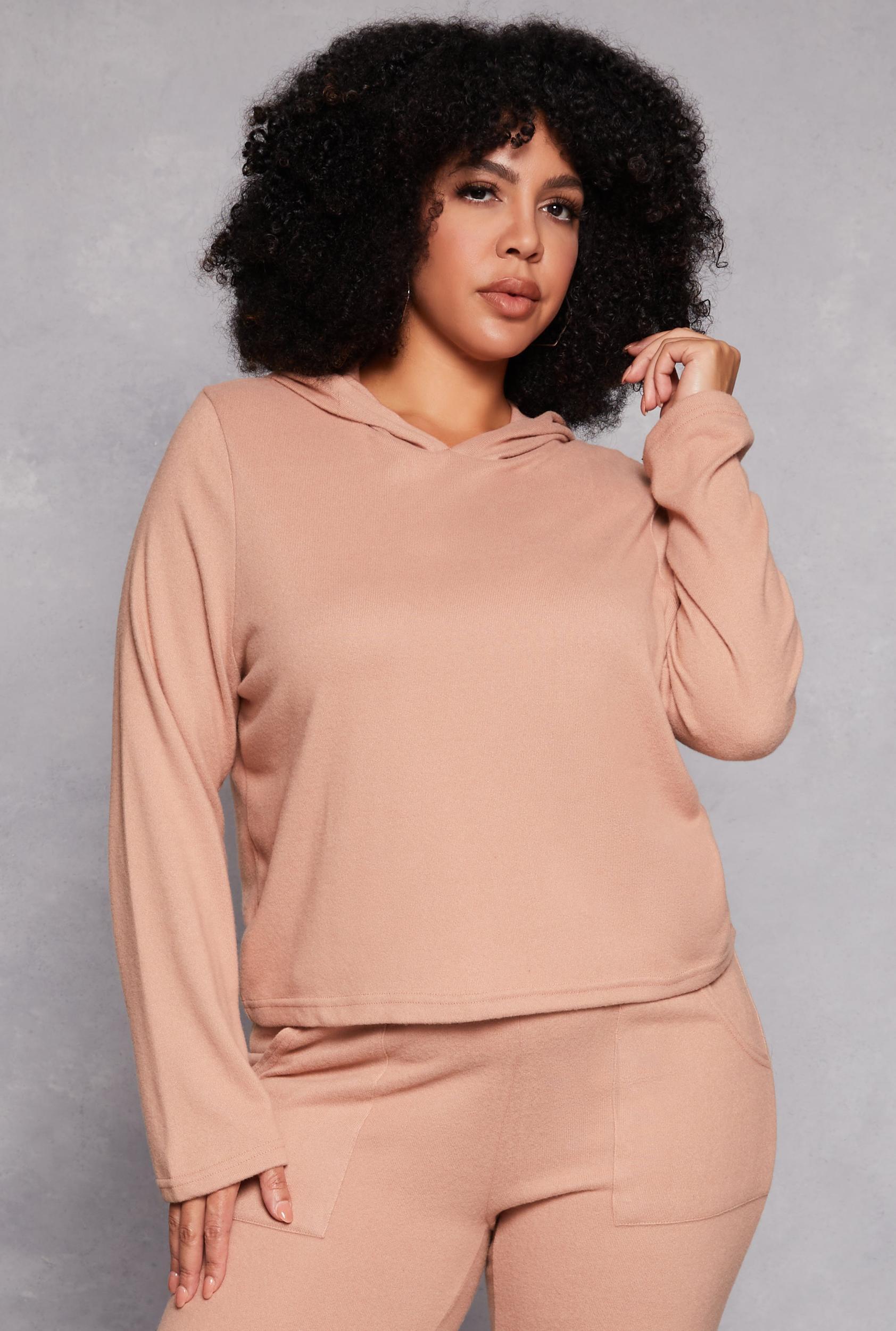 Womens Plus Size Pullover Hooded Sweatshirt Product Image