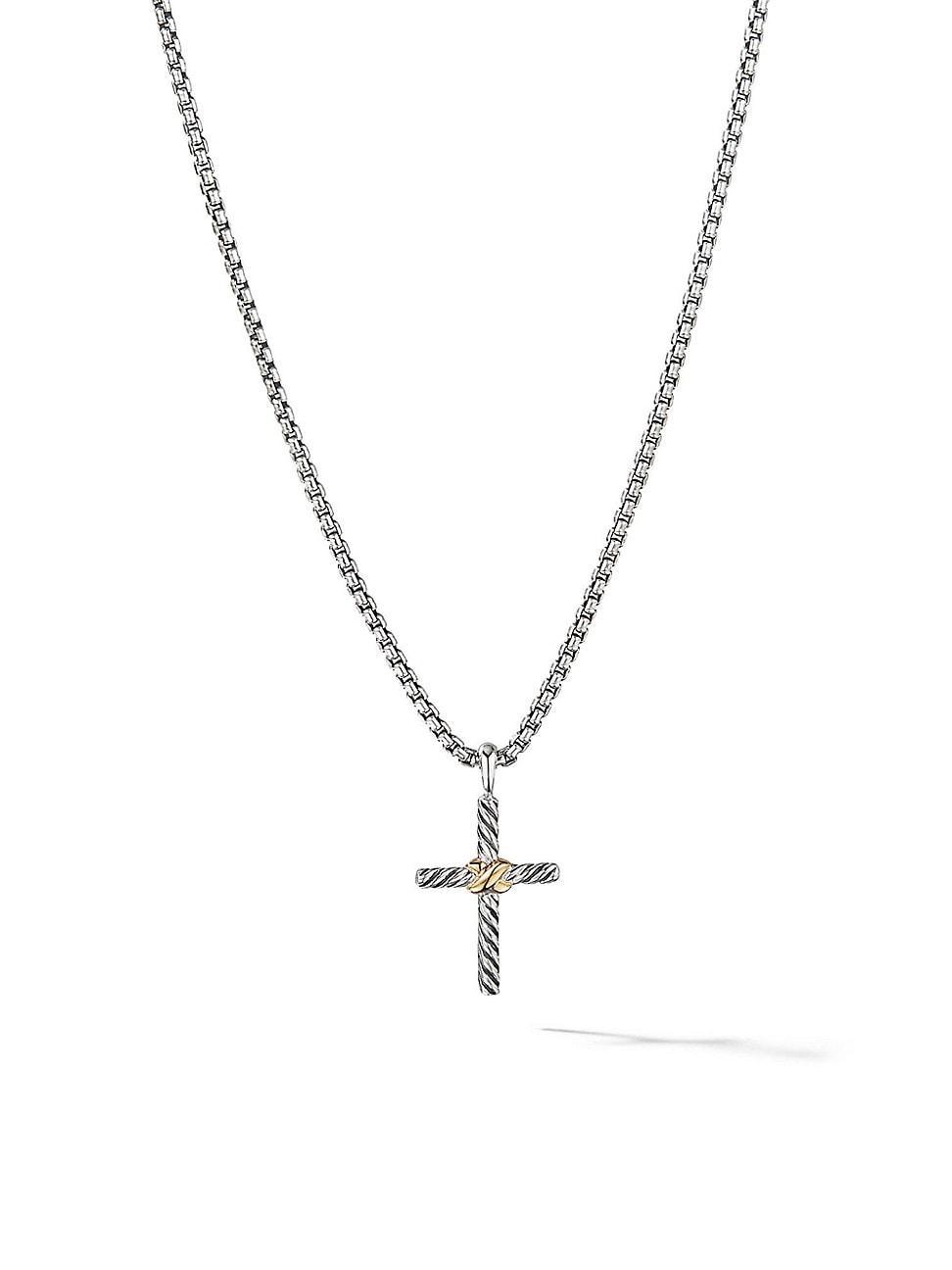 David Yurman Petite X Cross Necklace with 14K Gold, 16 Product Image