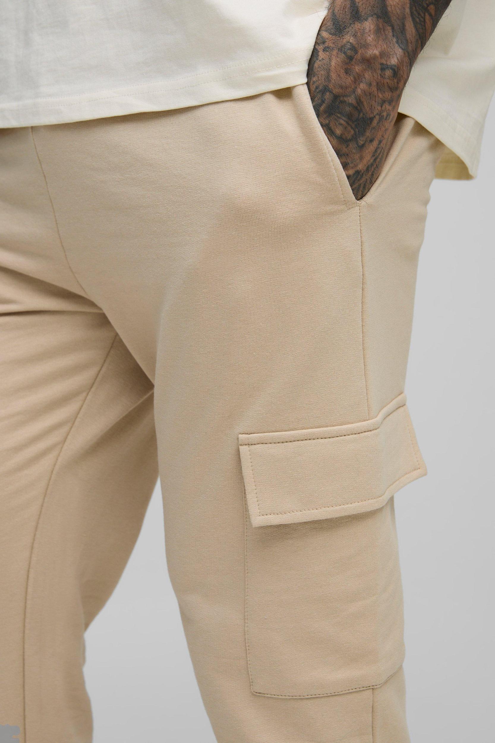 Tall Lightweight Skinny Fit Basic Cargo Sweatpants | boohooMAN USA Product Image
