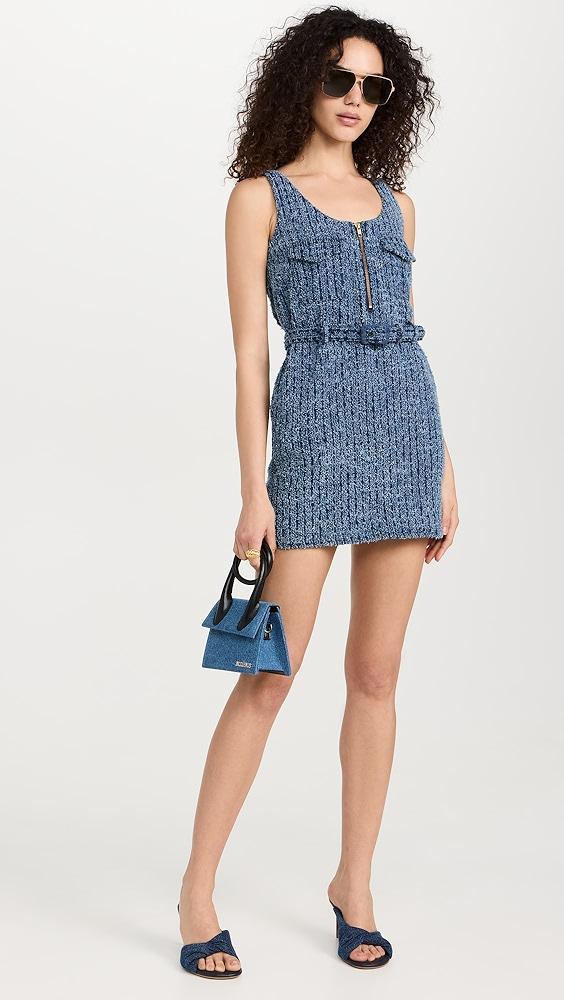 Self Portrait Textured Denim Mini Dress | Shopbop Product Image