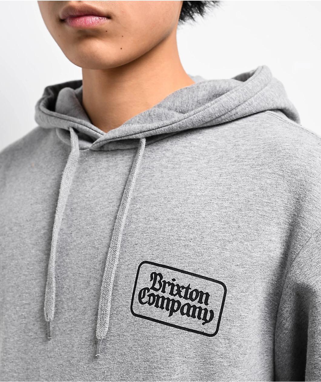 Brixton Norvell Heather Grey Hoodie Product Image