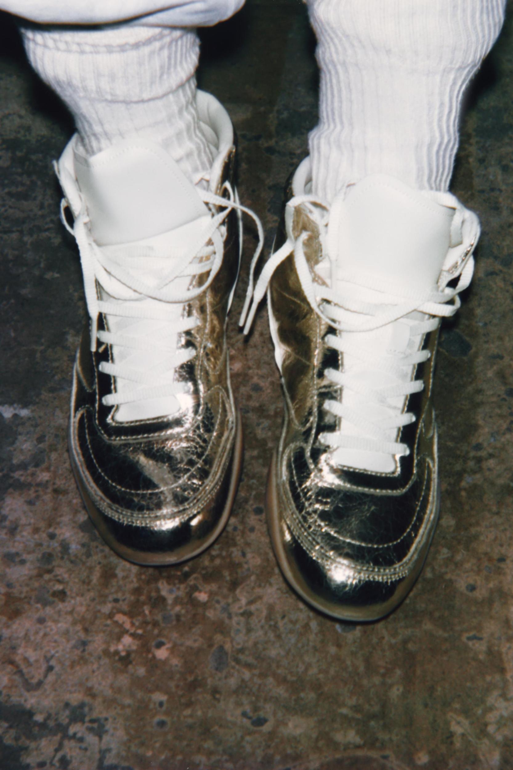 METALLIC EFFECT SNEAKER ANKLE BOOTS Product Image