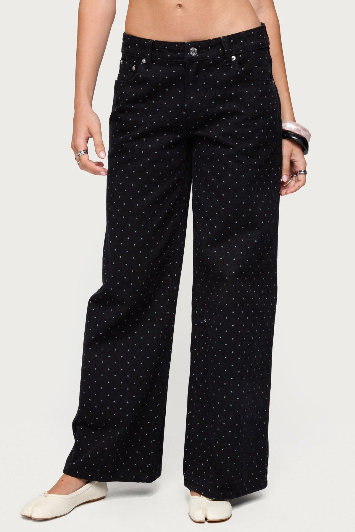 Misha Polka Dot Baggy Low Jeans Product Image