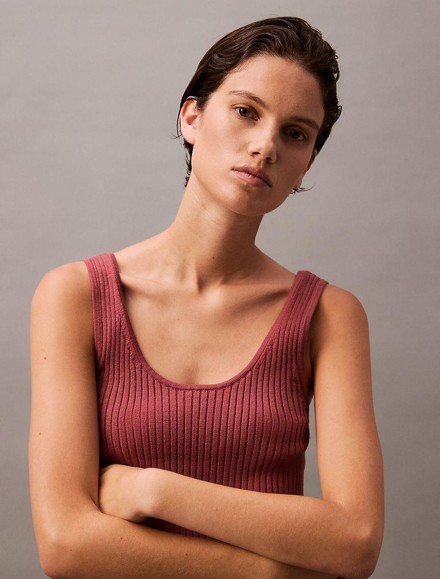 Cotton Rib Sweater Tank Top Product Image