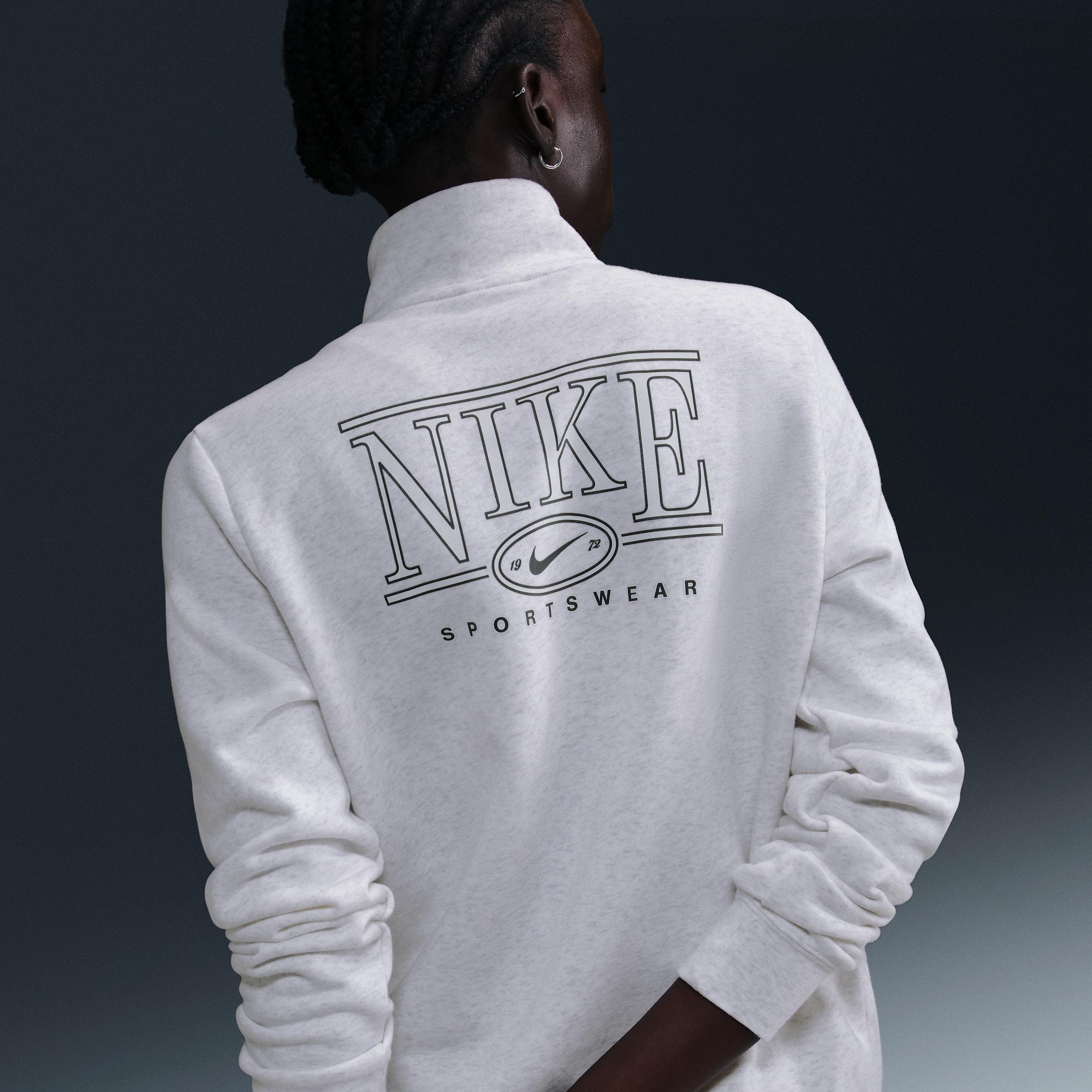 Women's Nike Sportswear Club Fleece Mock-Neck 1/2-Zip Graphic Top Product Image
