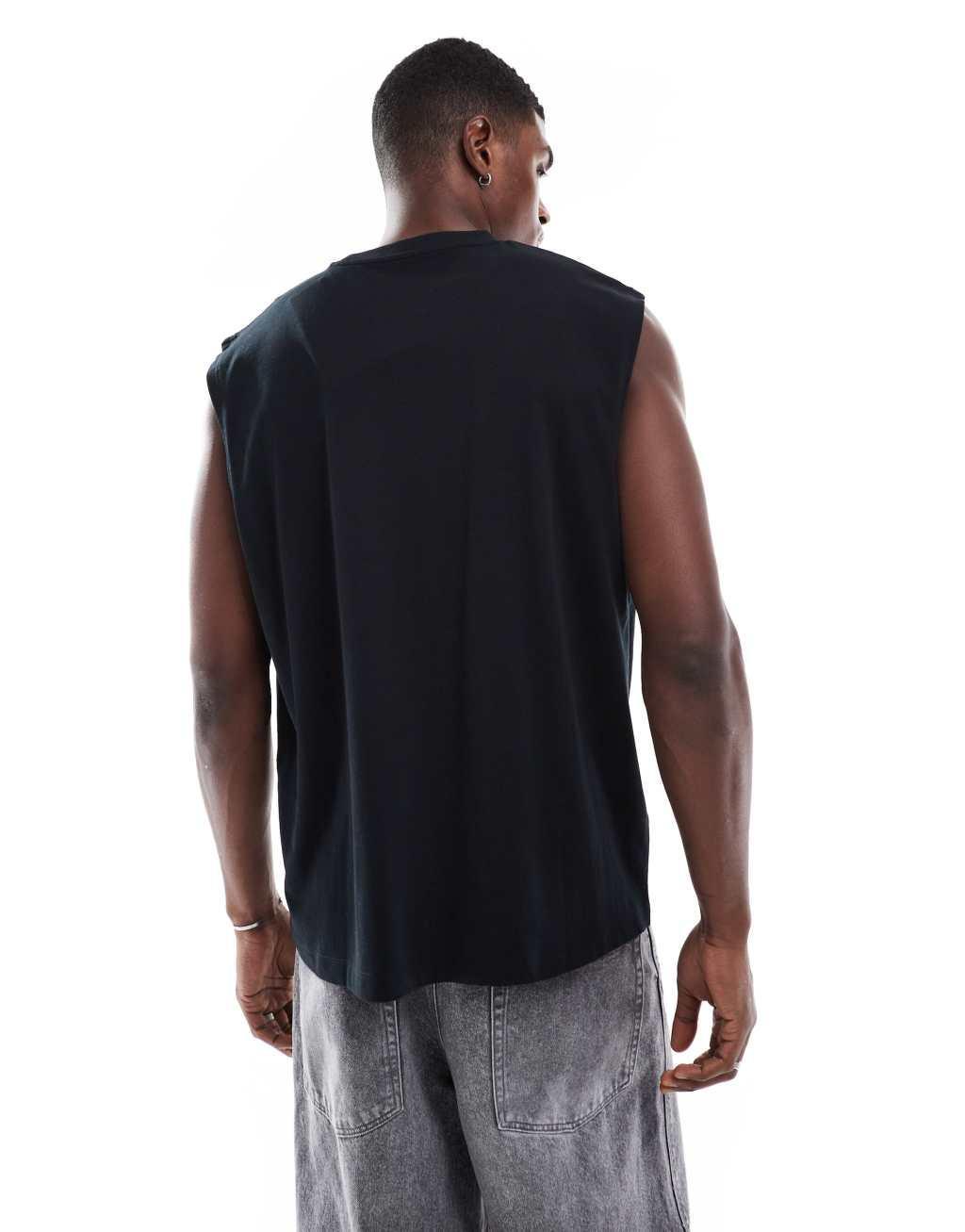ASOS DESIGN oversized tank in black Product Image