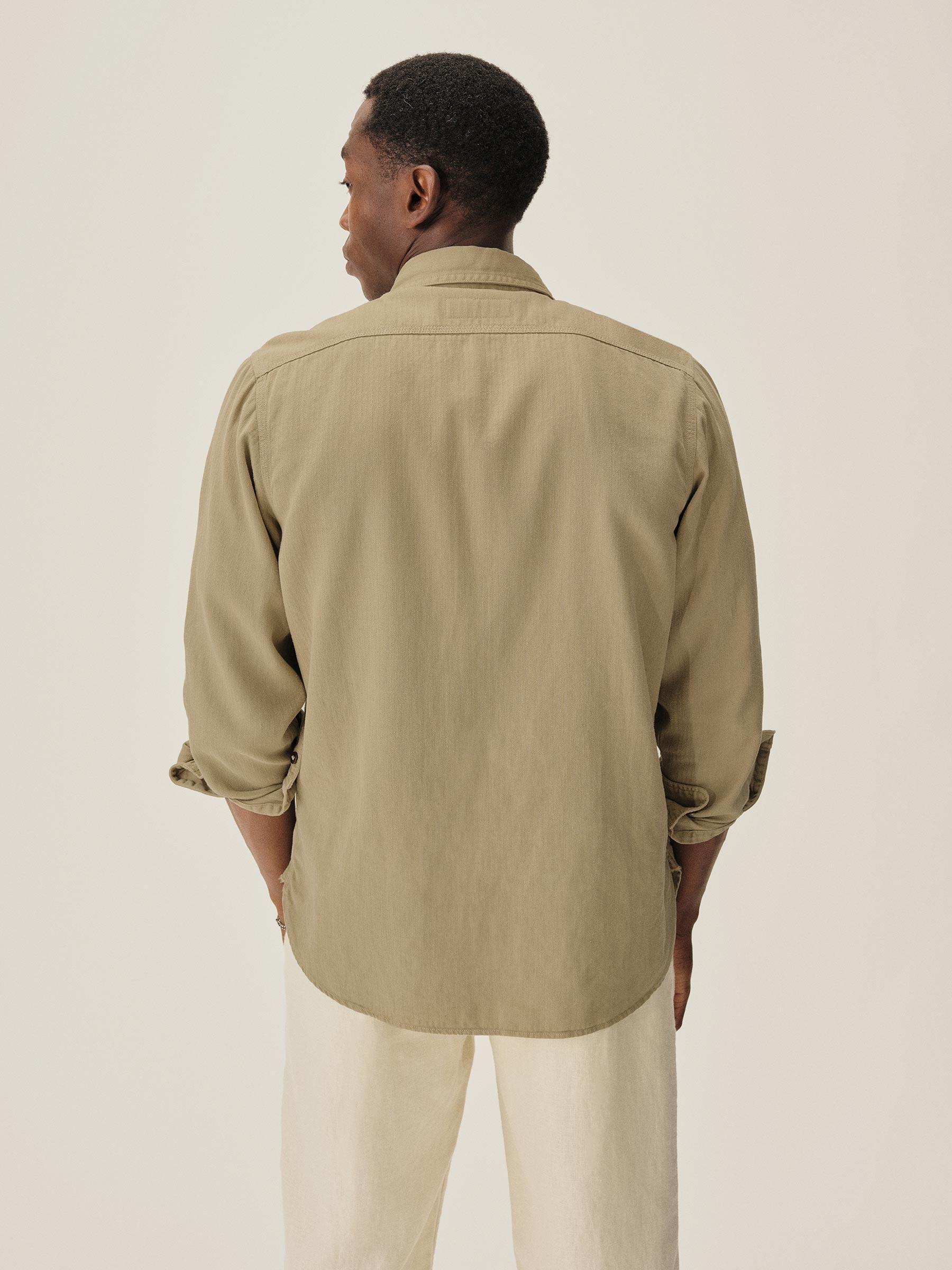 Light Khaki Hemp HBT Soft Pack Station Shirt - Buck Mason- Modern American Classics Product Image