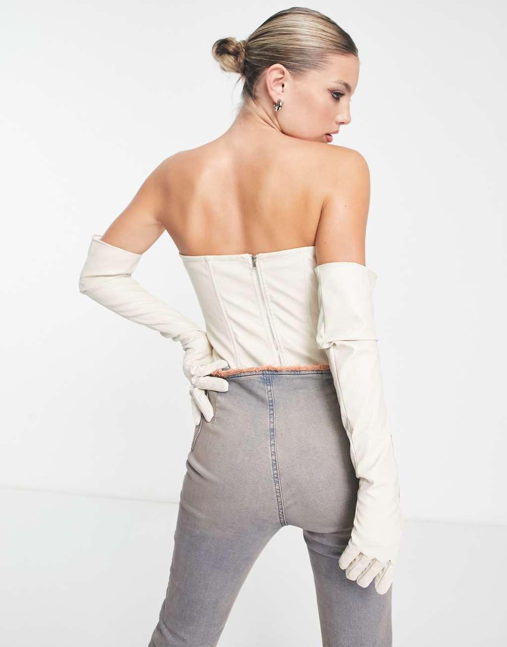 Simmi bandeau corset top with gloves Product Image