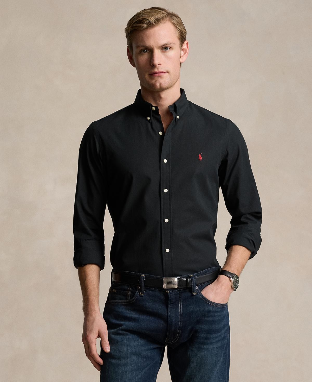POLO RALPH LAUREN Men's Slim-fit Stretch Poplin Shirt In Polo Black Product Image