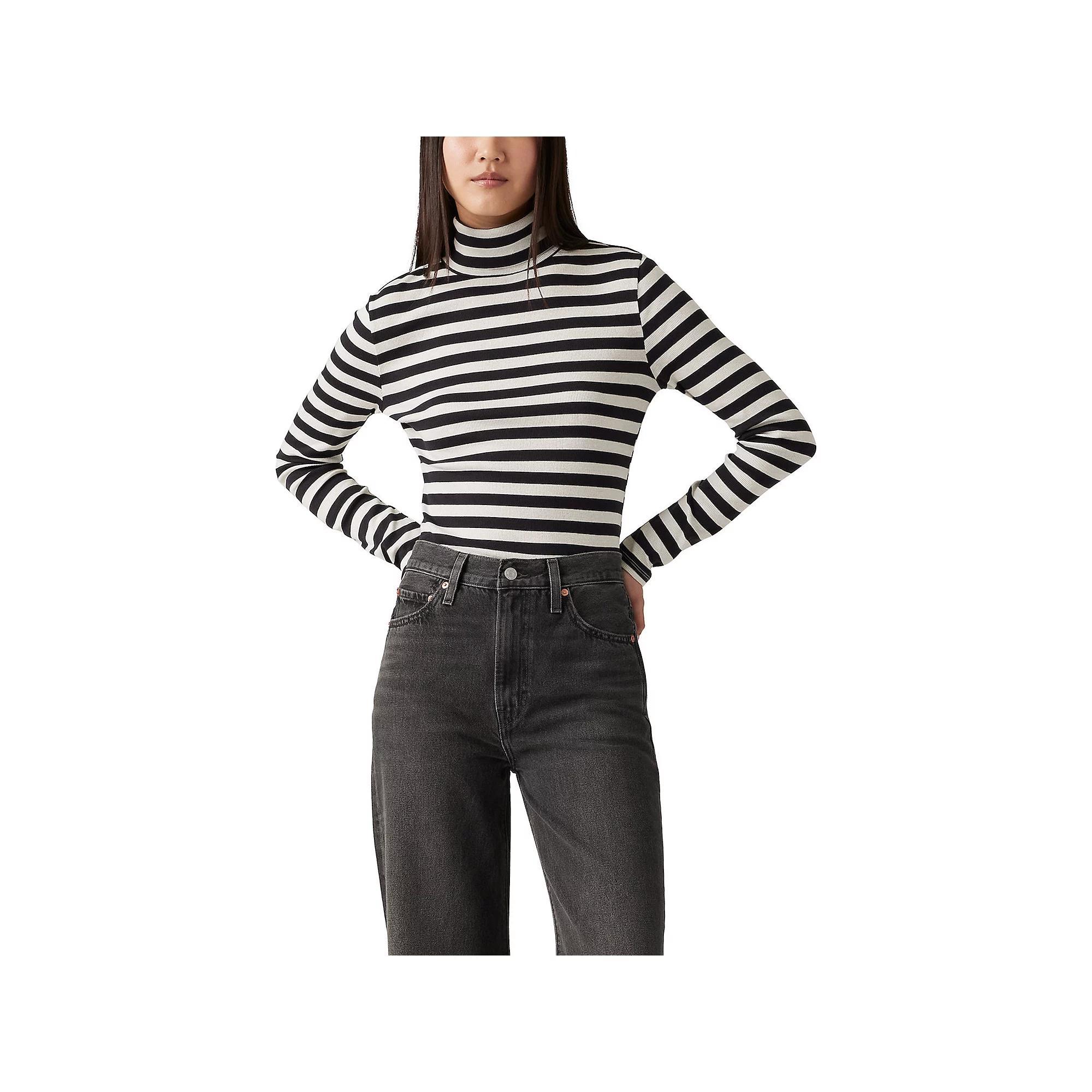 Womens Levis Moon Rib Turtleneck Neptune Stripe Black Product Image