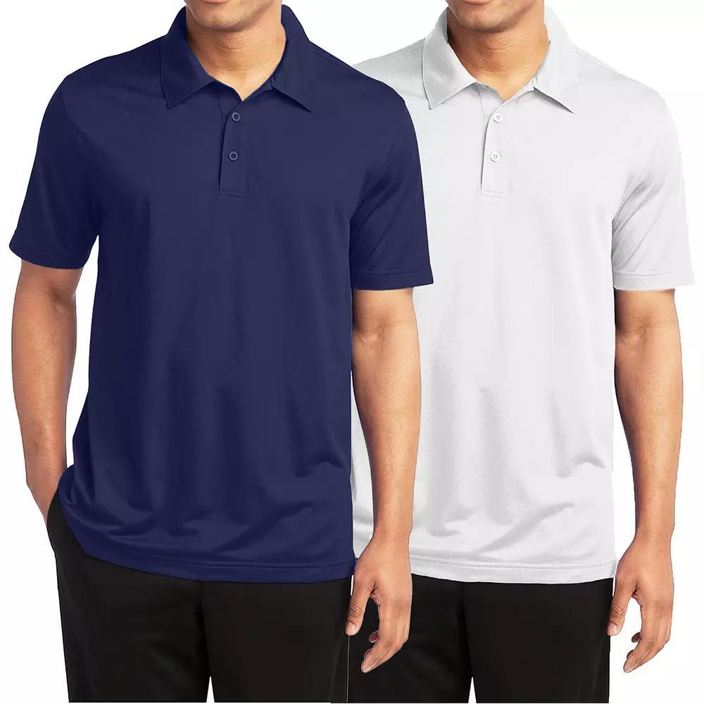 Men's Galaxy By Harvic 2-Pack Moisture-Wicking Polos, Size: XXL, Navy White Product Image