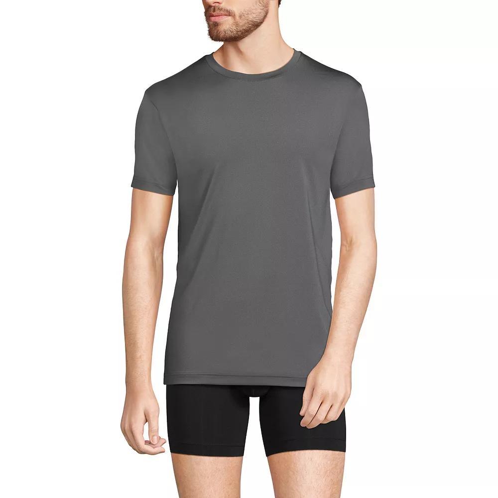 Men's Lands' End Flex Performance Crewneck Undershirt, Size: Small, White Product Image