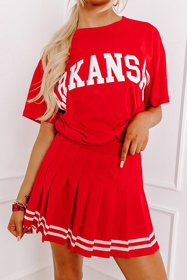 Pep Squad High Waist Pleated Skort in Red Product Image