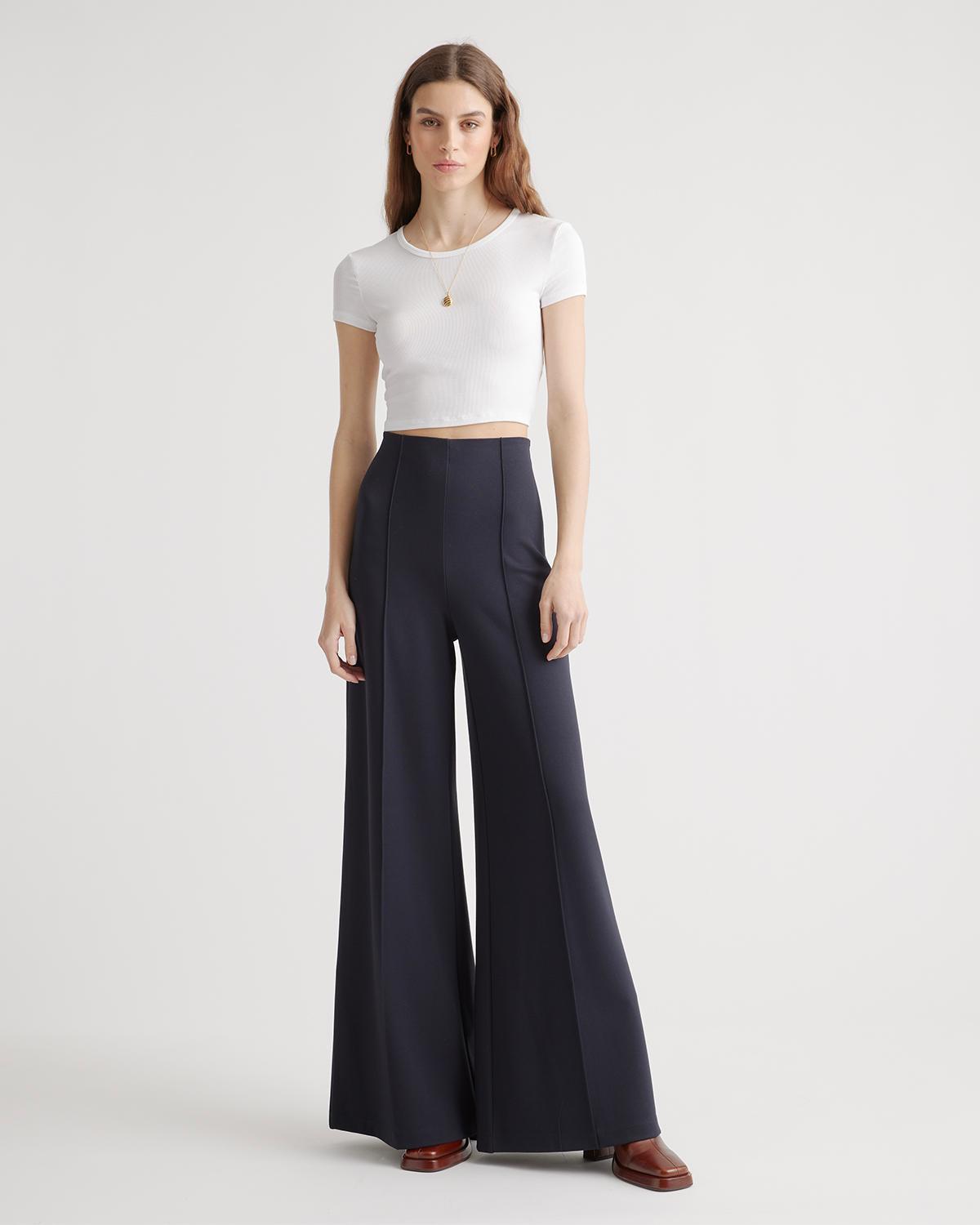 Quince | Women's Ultra-Stretch Ponte Super Wide Leg Pants Rayon Product Image