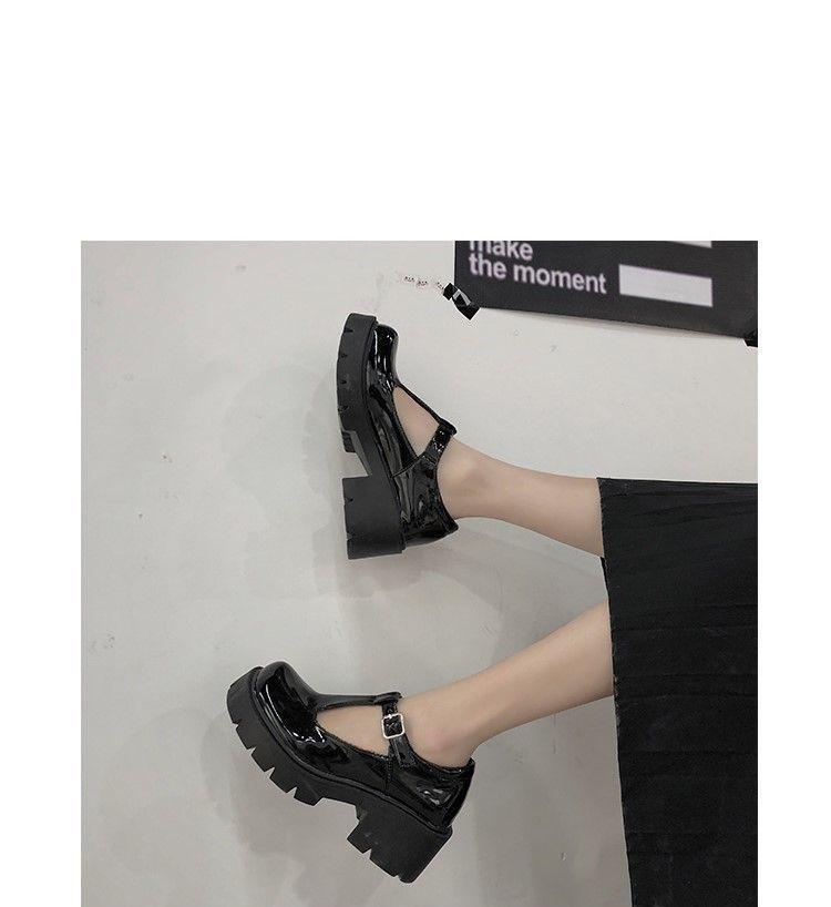 Platform-Heel Mary Janes Product Image