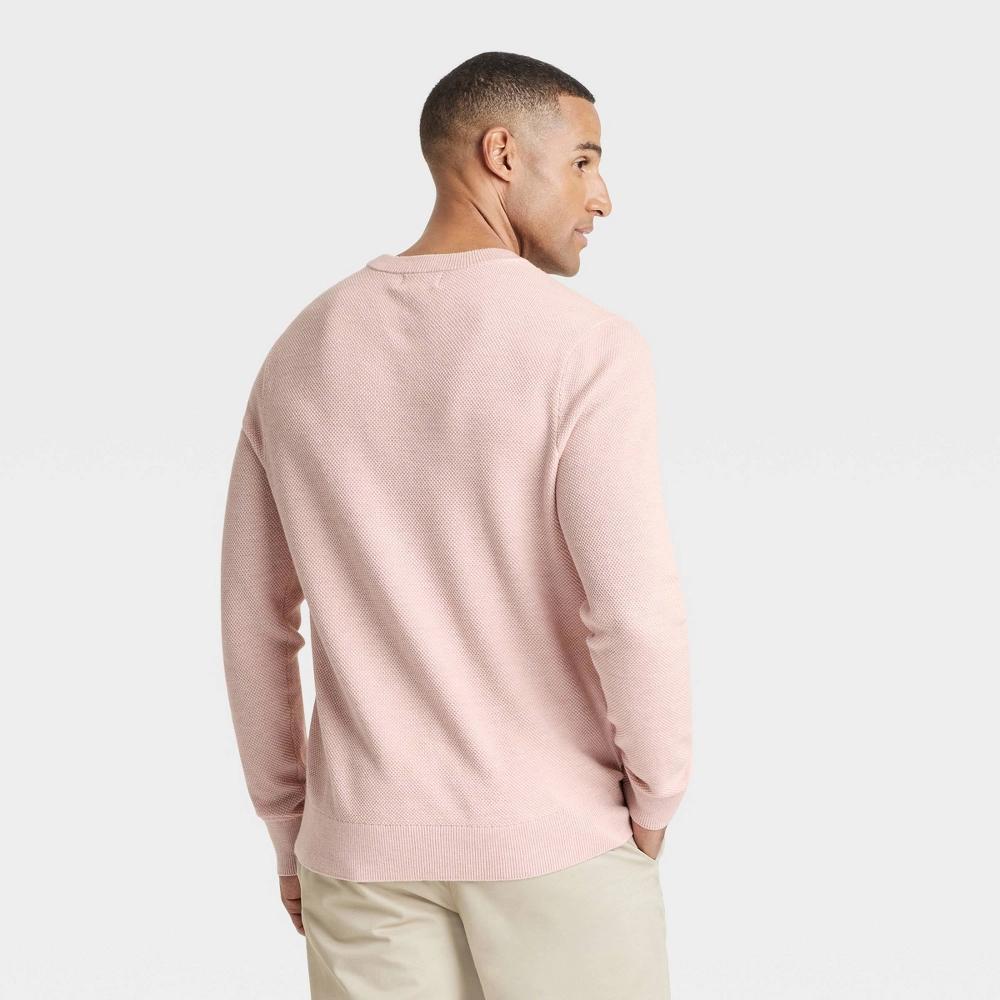 Men's Crew Neck Pullover Sweater - Goodfellow & Co™ Ash S: Midweight Knit, Ribbed Cuffs & Hem Product Image